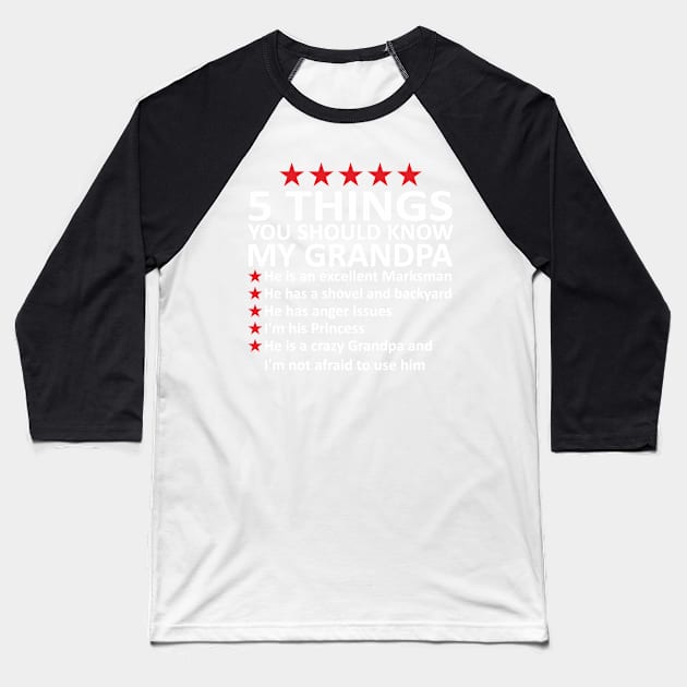 5 things you should know about my grandpa Baseball T-Shirt by Mas Design